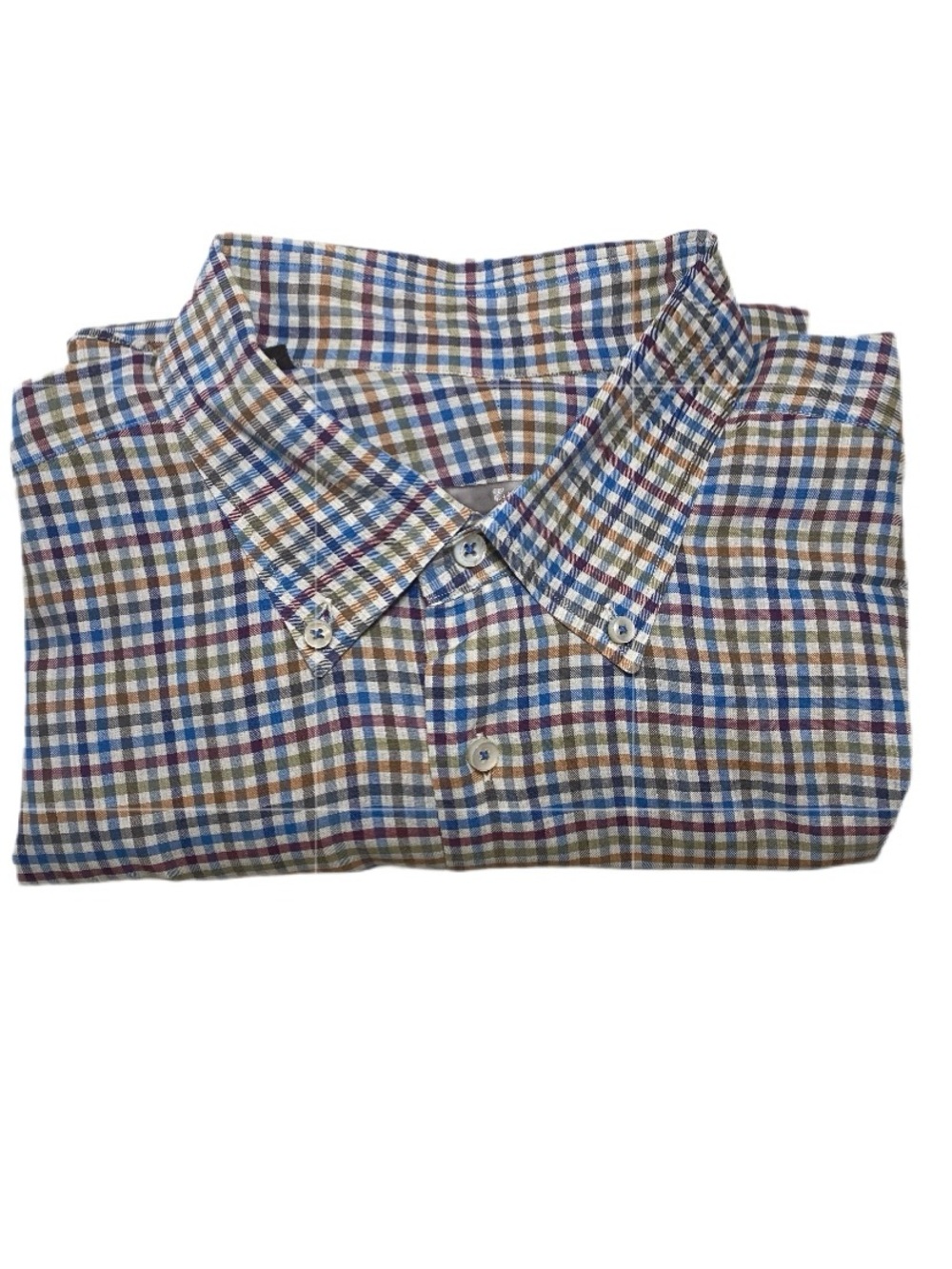 EUC Robert Talbott Lightweight Cotton Checked Button-Down Shirt XXL